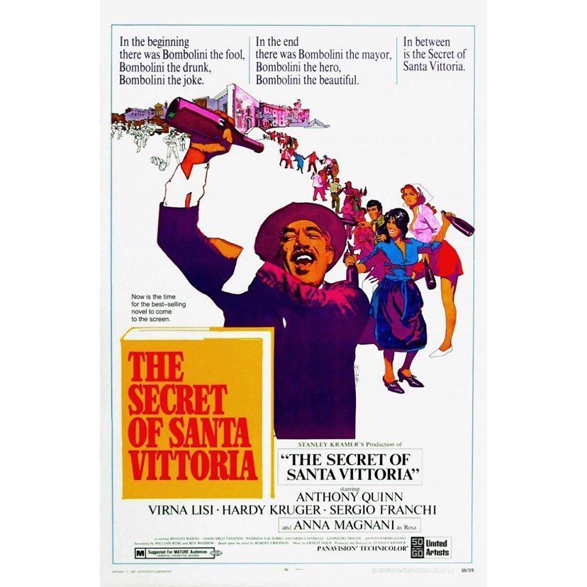Movie poster of The Secret of Santa Vittoria (Photo: Instagram / @officialoliverstone)