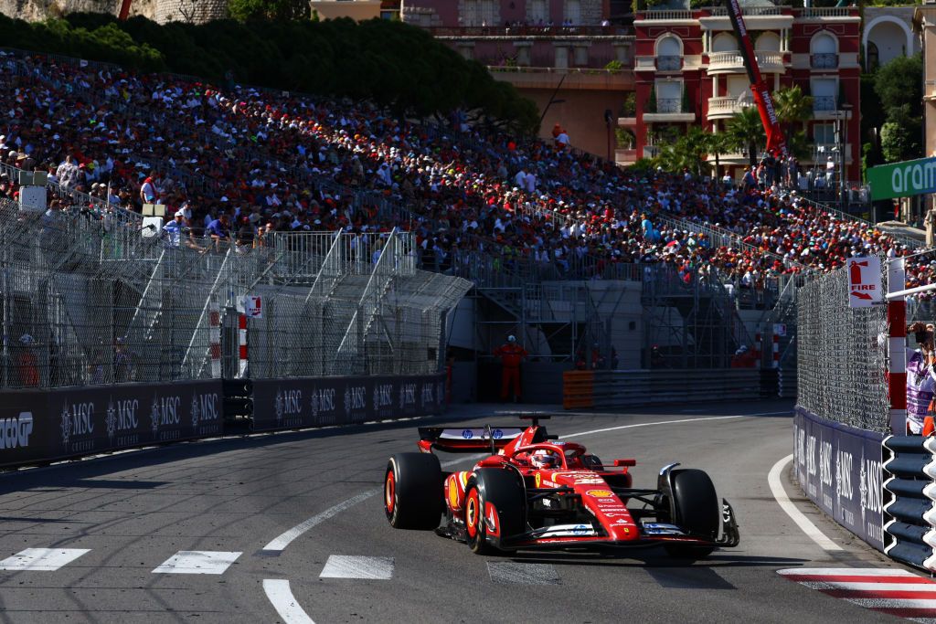 MONTE-CARLO, MONACO - MAY 26: Charles Leclerc of Monaco driving the (16) Ferrari SF-24 on track during the F1 Grand Prix of Monaco at Circuit de Monaco on May 26, 2024 in Monte-Carlo, Monaco. (Photo by Clive Rose/Getty Images)