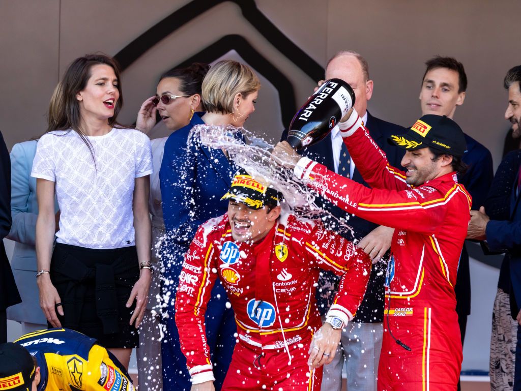 MONTE-CARLO, MONACO - MAY 26: Charles Leclerc and Carlos Sainz attends the F1 Grand Prix of Monaco at Circuit de Monaco on May 26, 2024 in Monte-Carlo, Monaco. (Photo by Arnold Jerocki/FilmMagic)