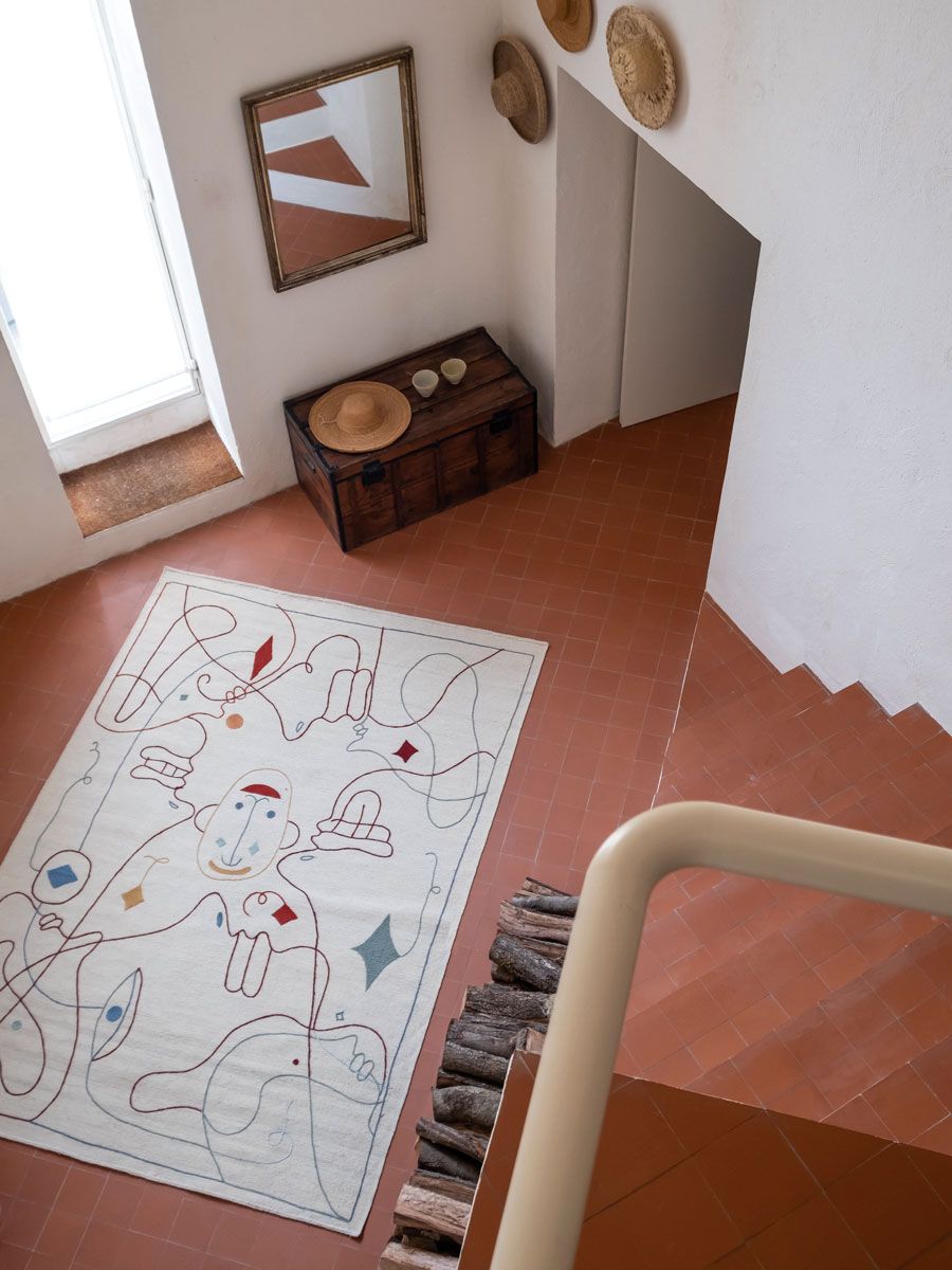 An illustrated Silhouette rug by Jaime Hayon