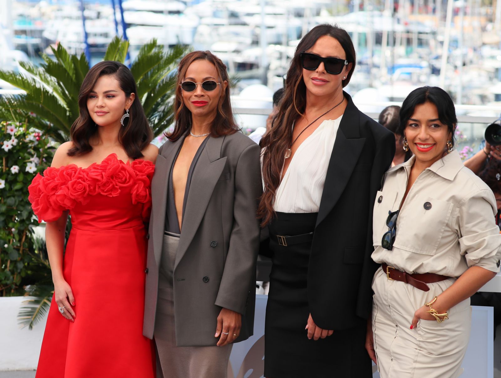 CANNES, FRANCE - MAY 19: Selena Gomez, Zoe Saldana, Karla Sofía Gascón and Adriana Paz attend the "Emilia Perez" Photocall at the 77th annual Cannes Film Festival at Palais des Festivals on May 19, 2024 in Cannes, France. (Photo by JB Lacroix/FilmMagic)