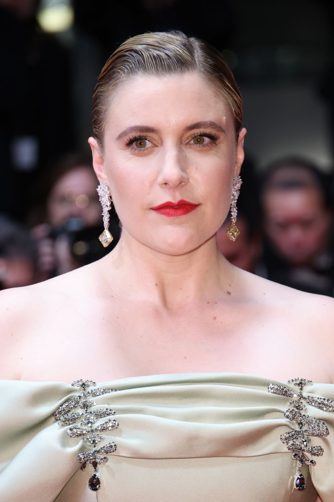 CANNES, FRANCE - MAY 20: President of the Jury Greta Gerwig attends the "The Shrouds" (Les Linceuls) Red Carpet at the 77th annual Cannes Film Festival at Palais des Festivals on May 20, 2024 in Cannes, France. (Photo by Daniele Venturelli/WireImage)