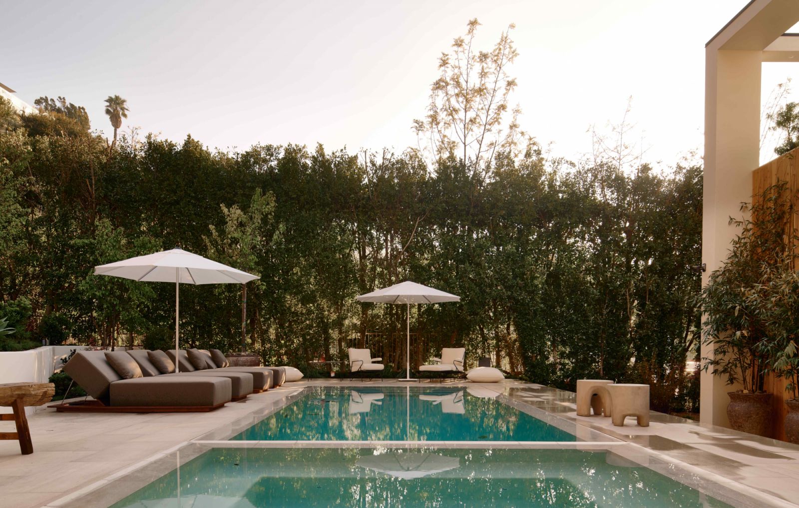 A zero-edge pool in the expansive backyard (Photo: Nils Timms)