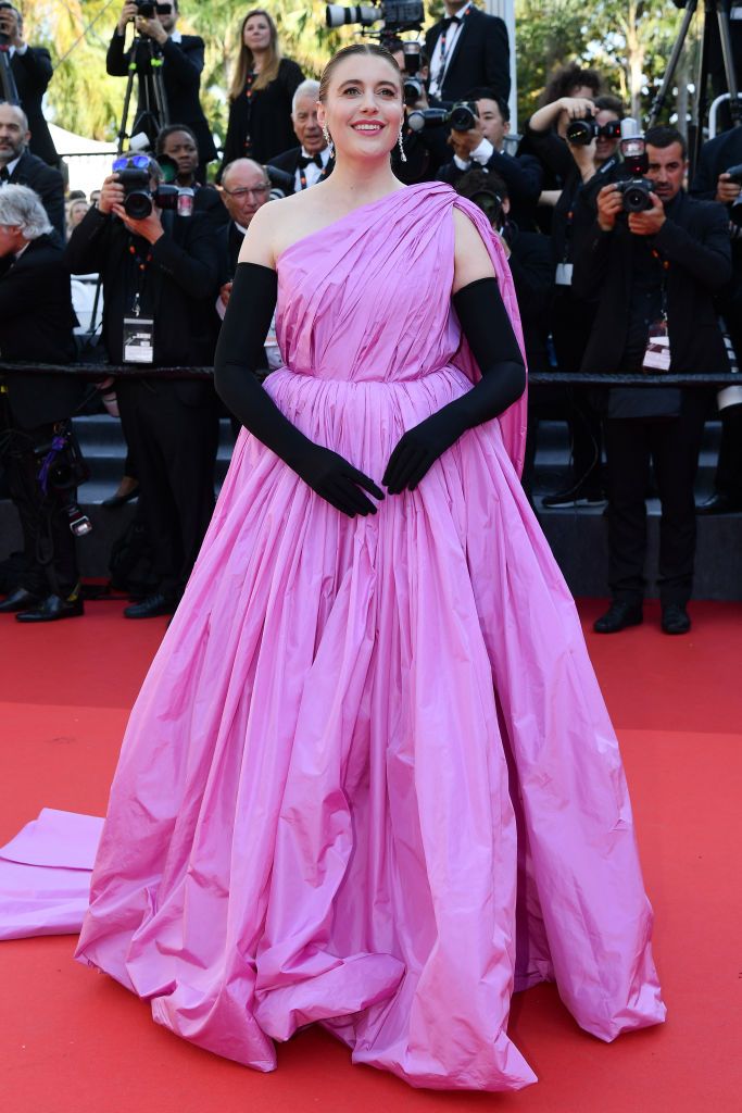 CANNES, FRANCE - MAY 23: Greta Gerwig attends the "L'Amour Ouf" (Beating Hearts) Red Carpet at the 77th annual Cannes Film Festival at Palais des Festivals on May 23, 2024 in Cannes, France. (Photo by Dominique Charriau/WireImage)