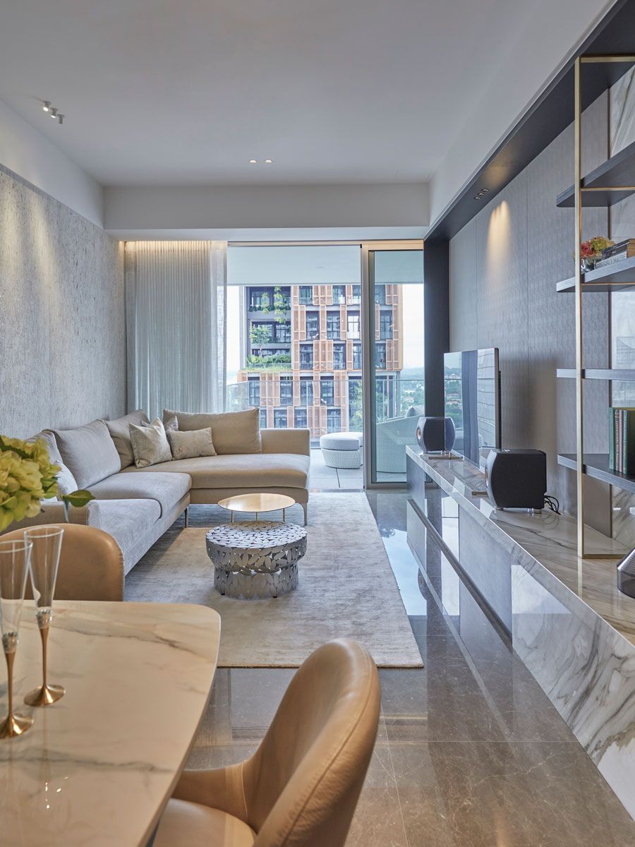 A neutral material palette gives the home a classic look and sense of timelessness