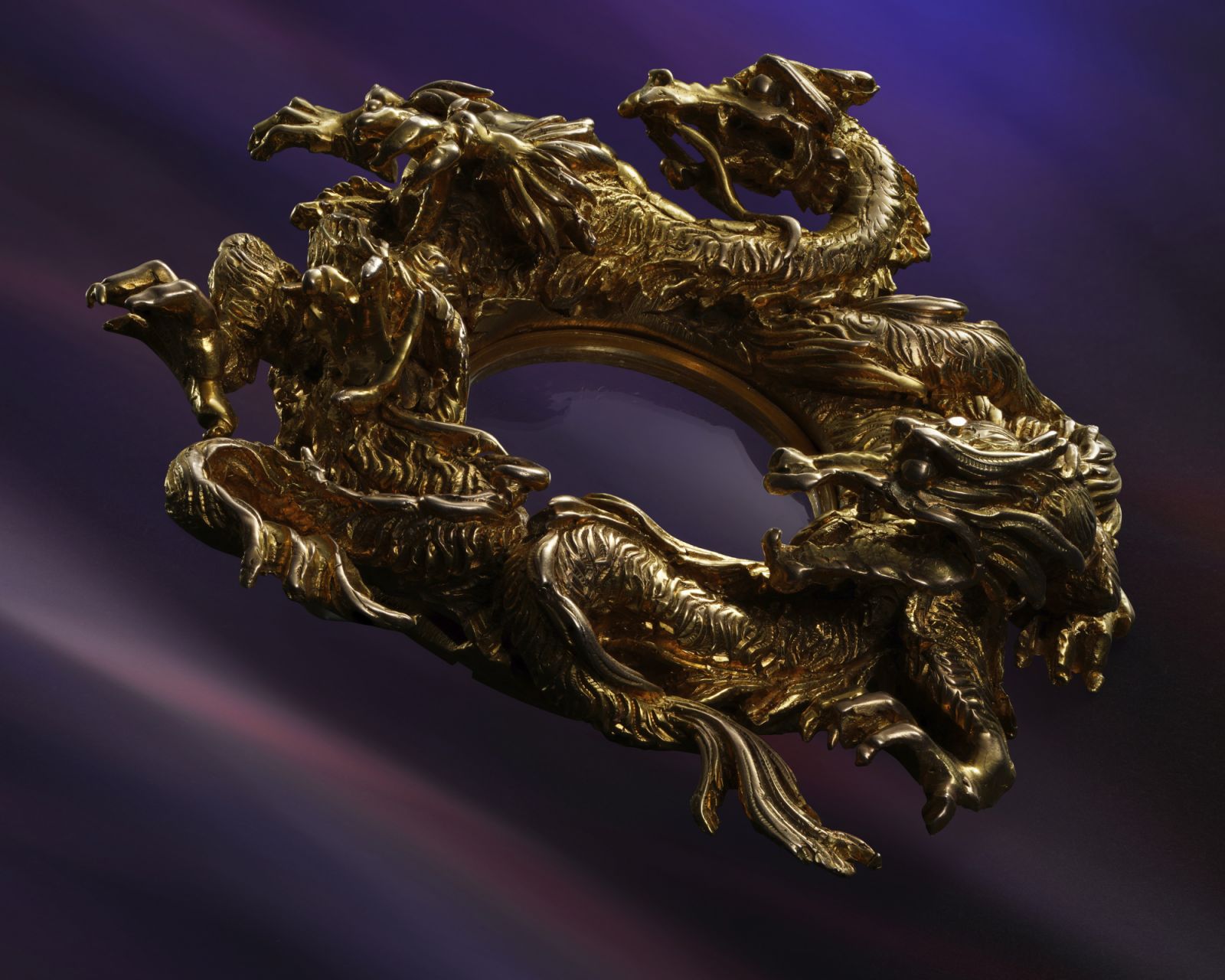 The five-clawed dragon surround the open face watch (Photo: courtesy of Phillips Watches)