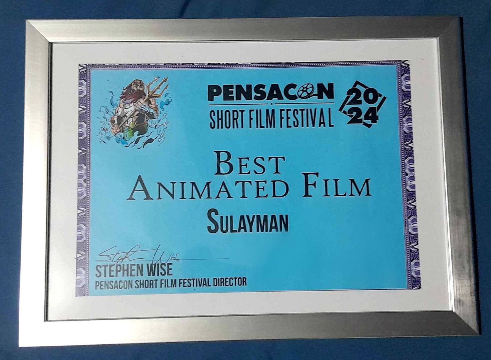 Sulayman bagged Best Animated Film Award in the PENSACON Short Film Festival