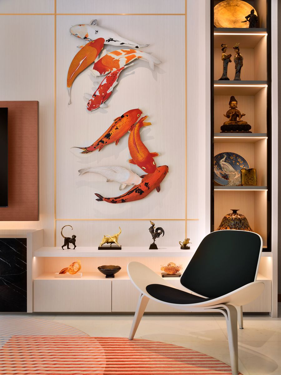 A closer look at the eye-catching art installation of koi fish