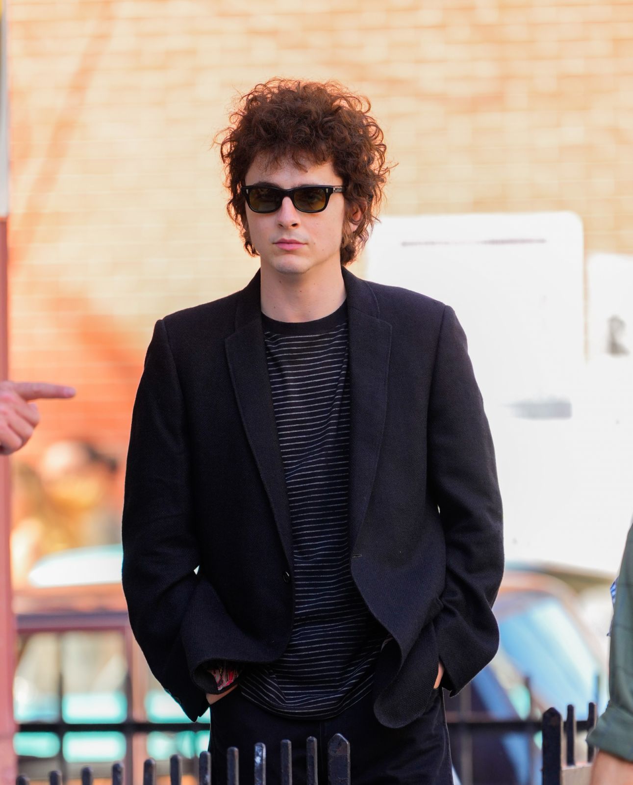 HOBOKEN, NEW JERSEY - MAY 28: Timothée Chalamet is seen filming "A Complete Unknown" on May 28, 2024 in Hoboken, New Jersey. (Photo by Gotham/GC Images)