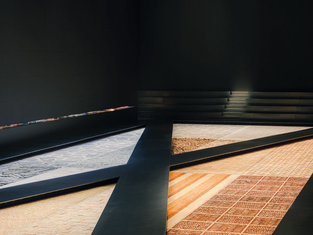 The Topography of Material by Hermès featured various traditional Italian floor finishes sourced from a number of regions across the country