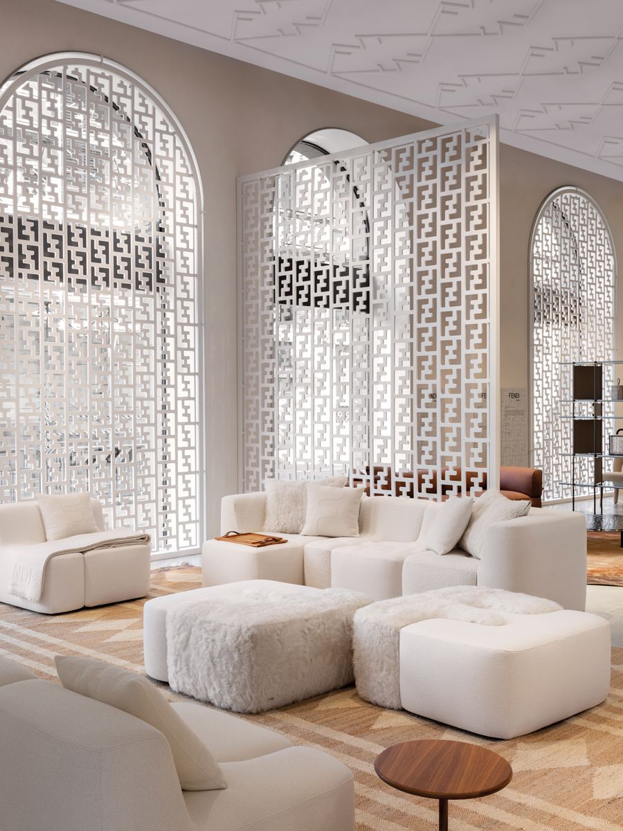 The interlocking modules of the Fendi F-Affair sofa by Controvento