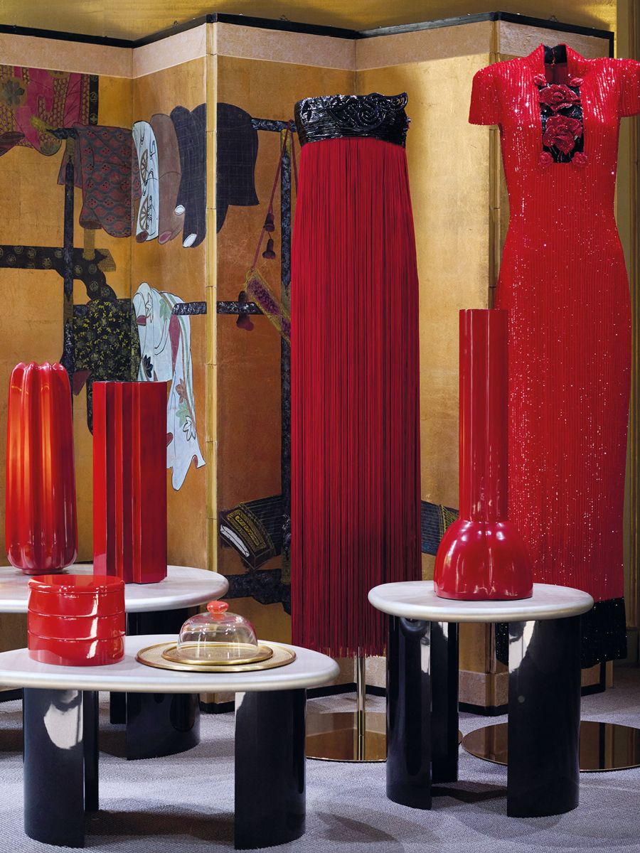 A corner at China-inspired room at Armani/Casa