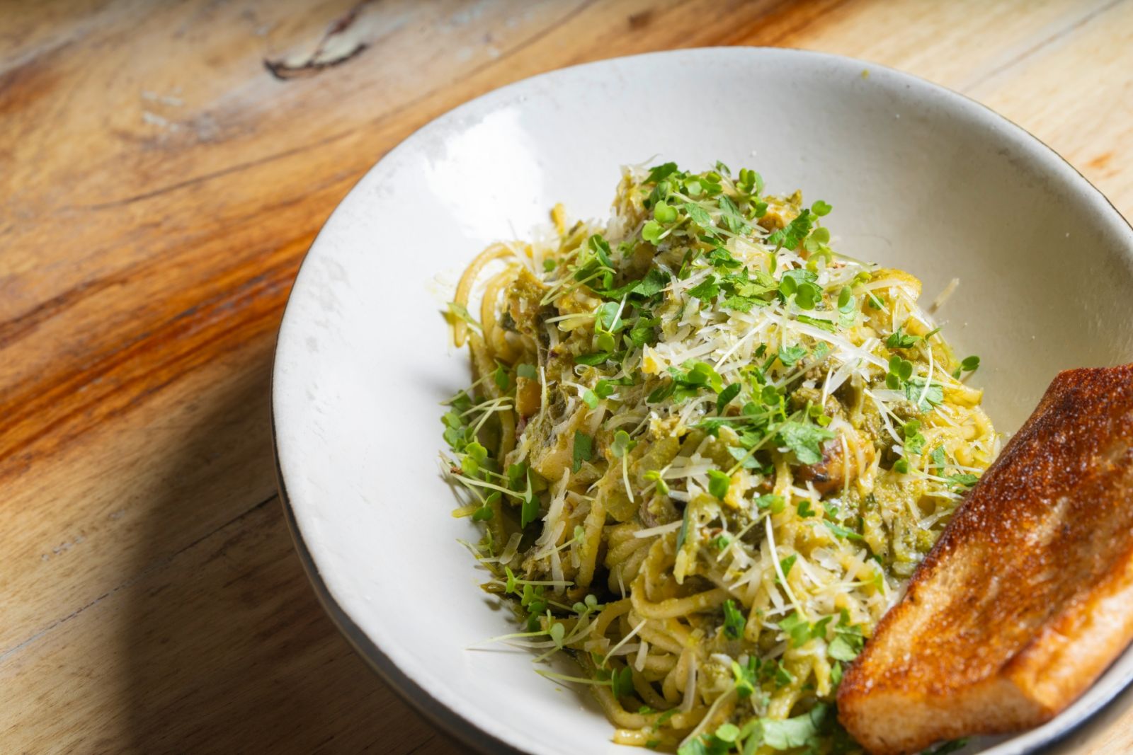 Pablo Bistro Spanish restaurant - Green olive and lemon parmesan pasta