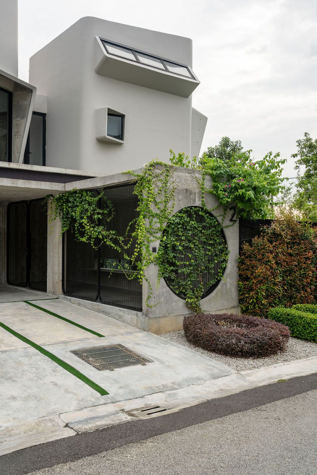Greenery softens the hard concrete