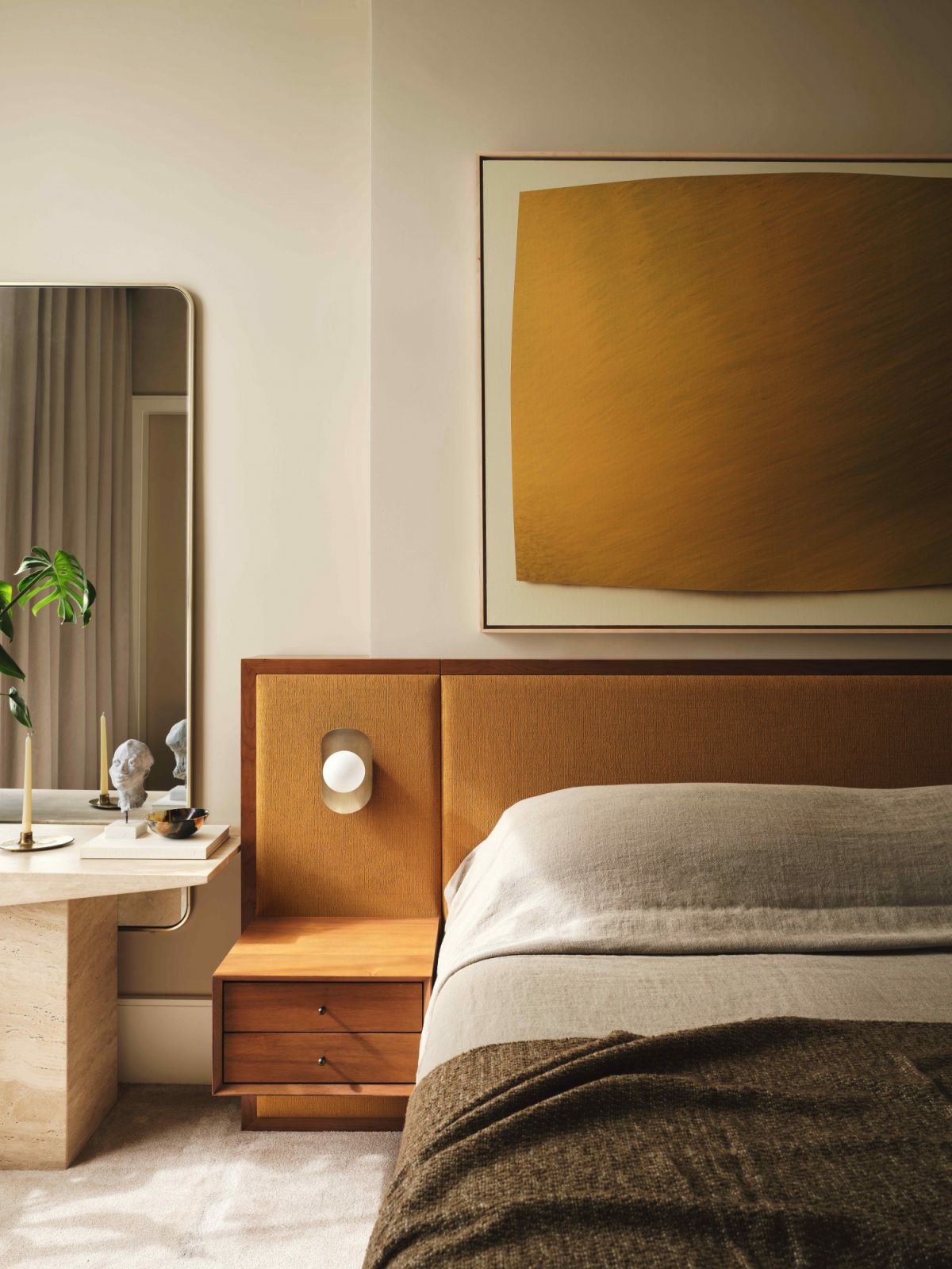 A mushroom coloured wall to instil serenity (Photo: TO&FROM / Felix Speller)