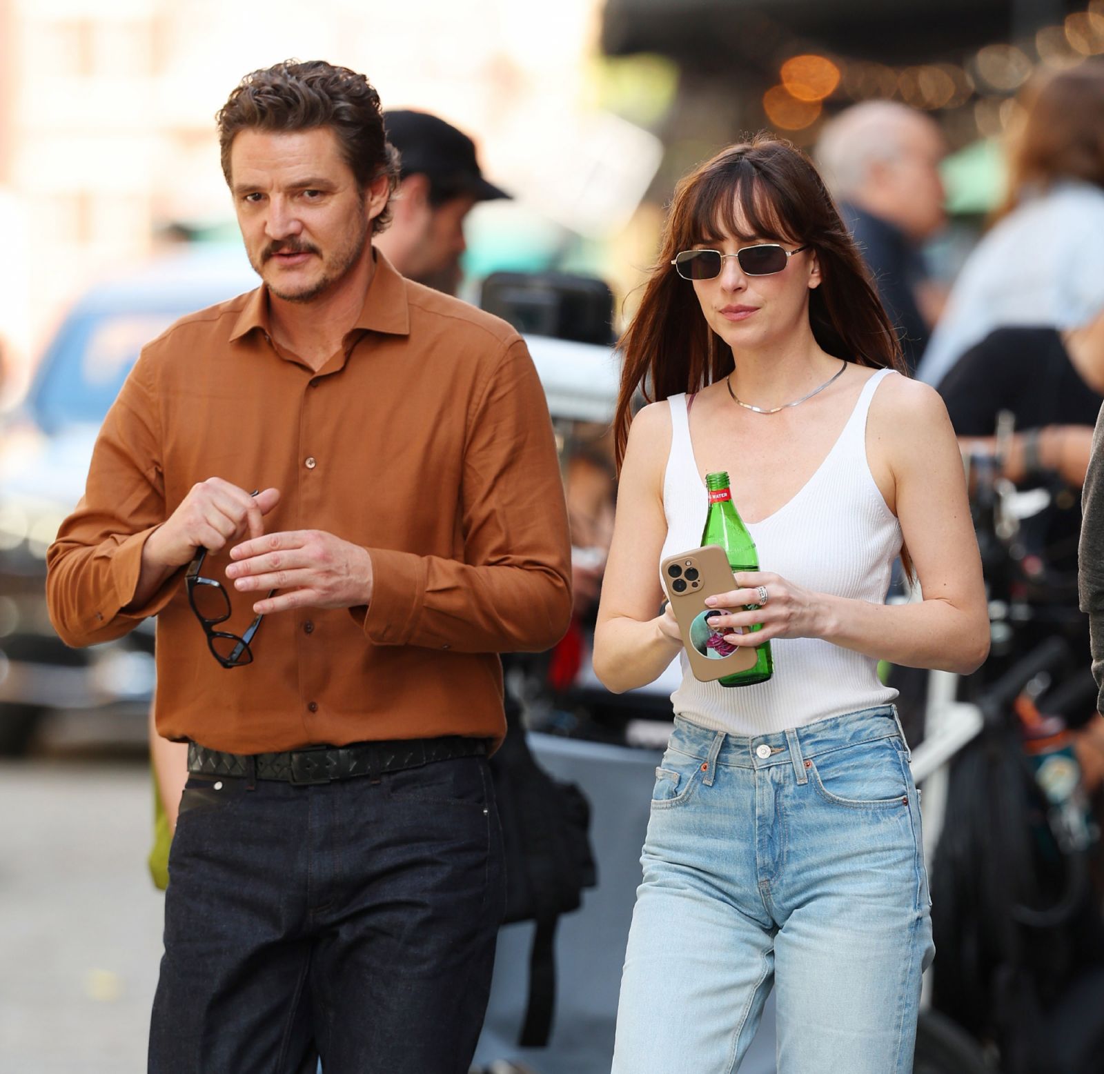 NEW YORK, NY - MAY 8: Dakota Johnson is seen on the set of 'Materialists' on May 8, 2024 in New York, New York. (Photo by MEGA/GC Images)