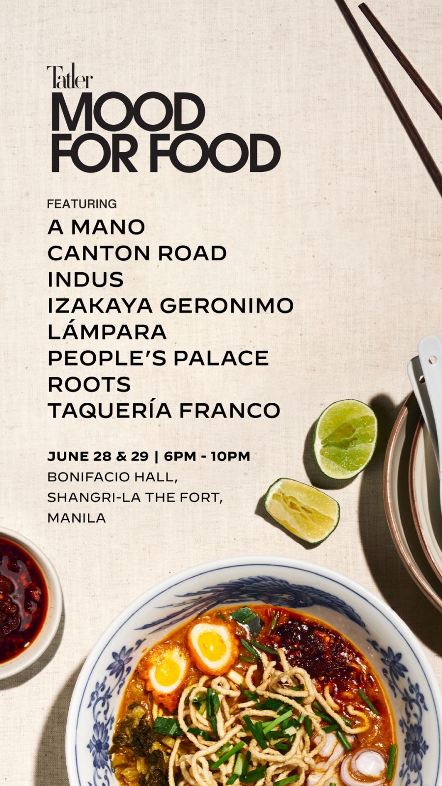 Tatler Dining presents Mood for Food, an all-new food festival happening June 28-29