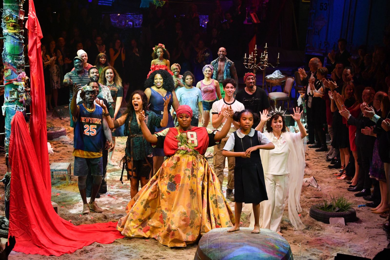 The cast of "Once On This Island" take their curtain call during the Broadway Opening Night at Circle in the Square Theatre on December 3, 2017 in New York City. (Photo: Dia Dipasupil/GettyImages)