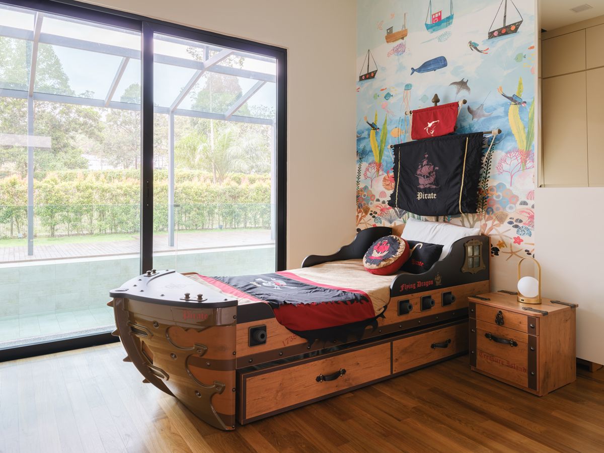 The three children’s themed bedrooms each reflects its occupant’s passions and personality