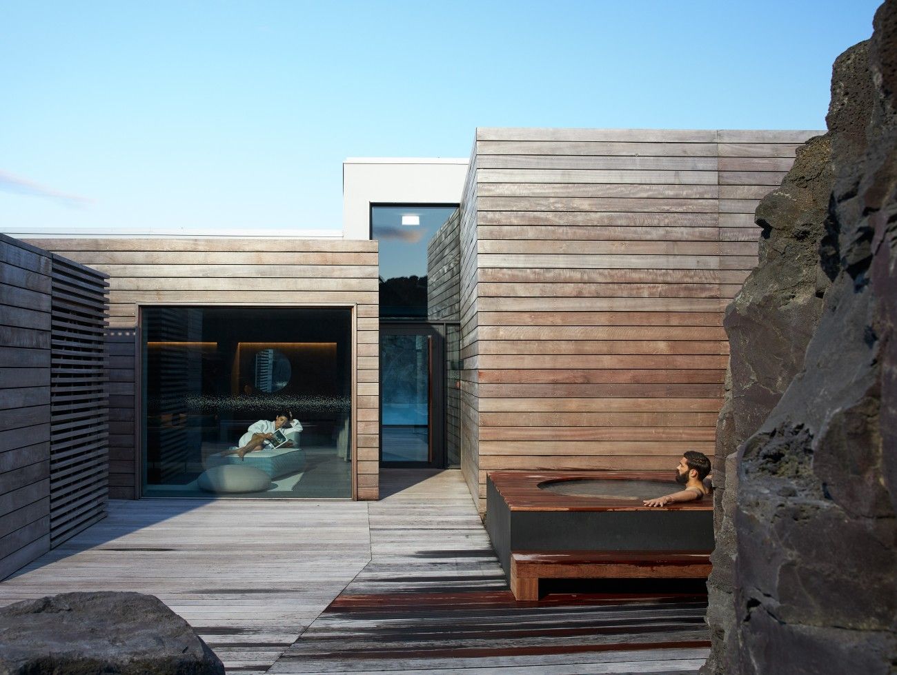 Blue Lagoon's wood-clad buildings lend it a modern feel