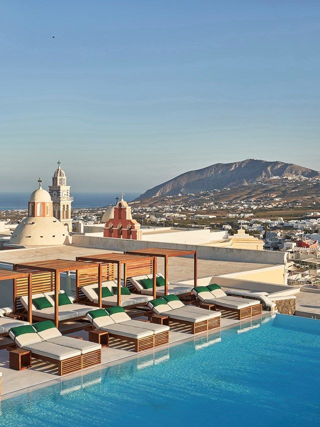 The luxurious Kirini resort in Santorini boasts enviable views of the caldera
