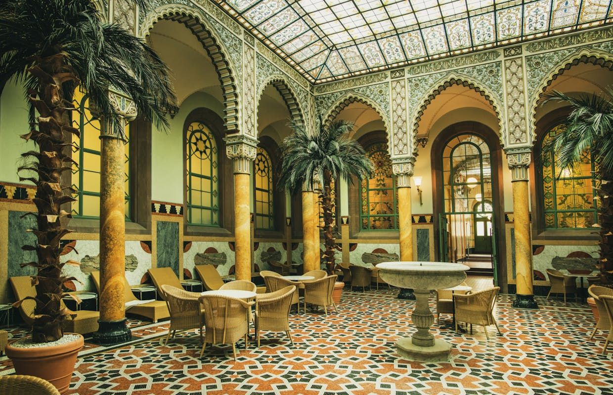 The German bathing palace was conceptualised with a mix of Moorish architecture and Art Nouveau elements