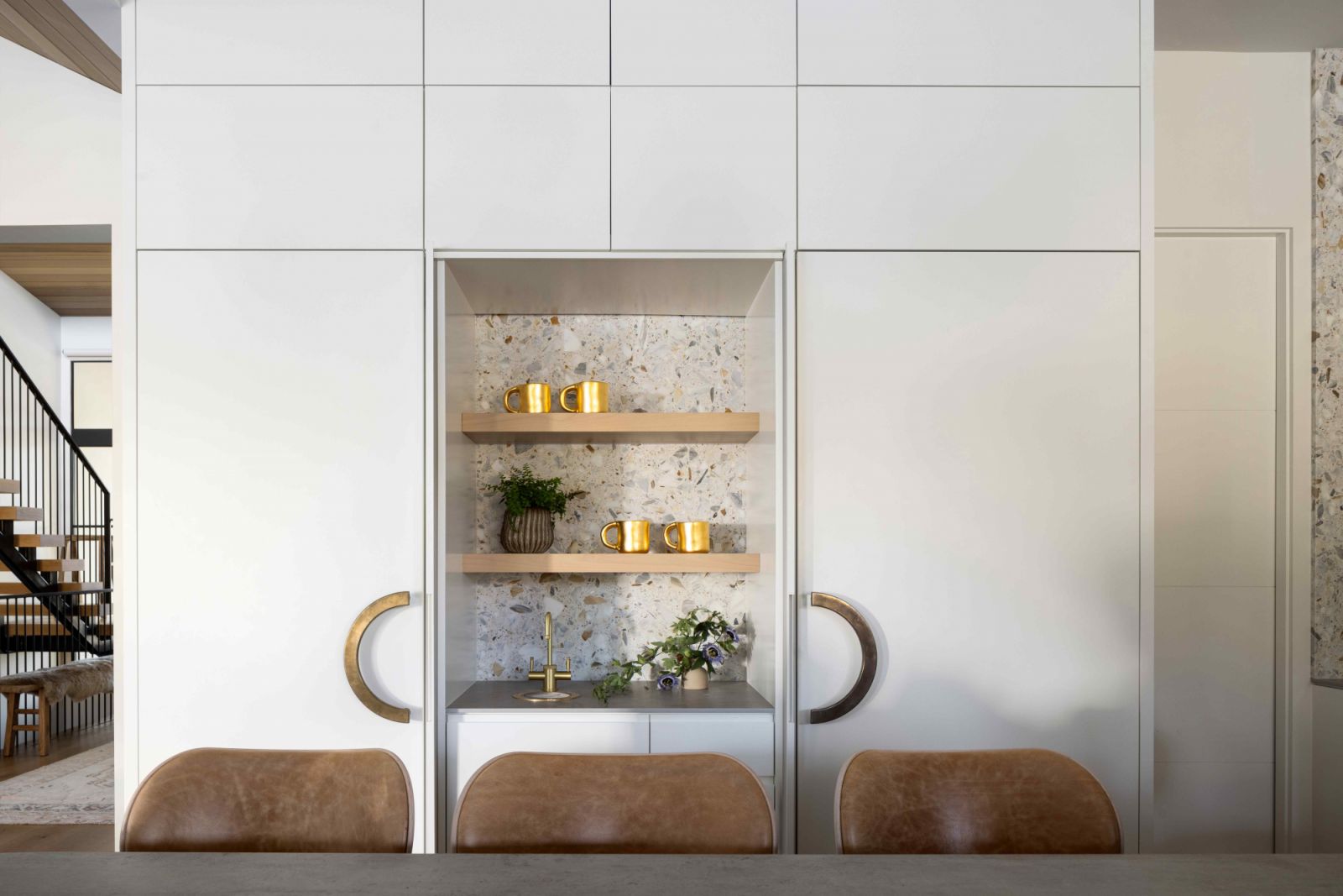 Hidden storage keeps the appearance sophisticated