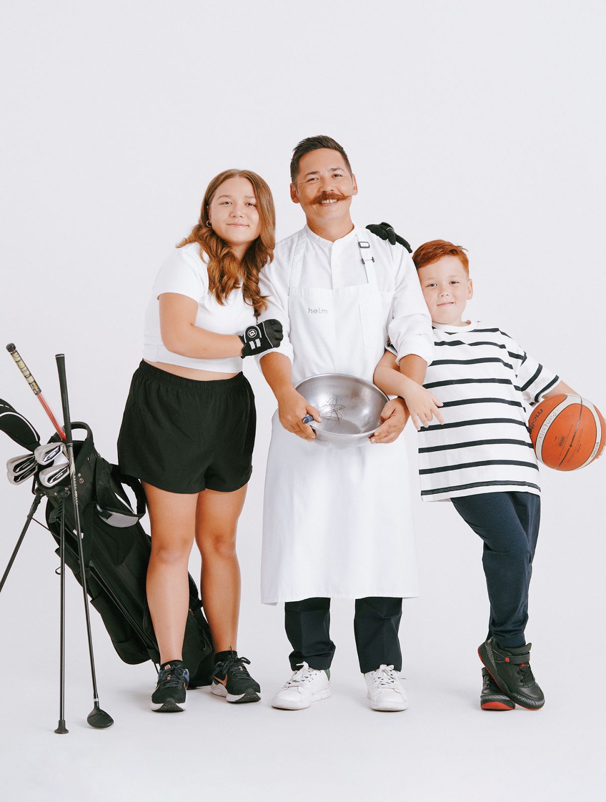 Josh Boutwood with his kids, Malaya and Phoenix