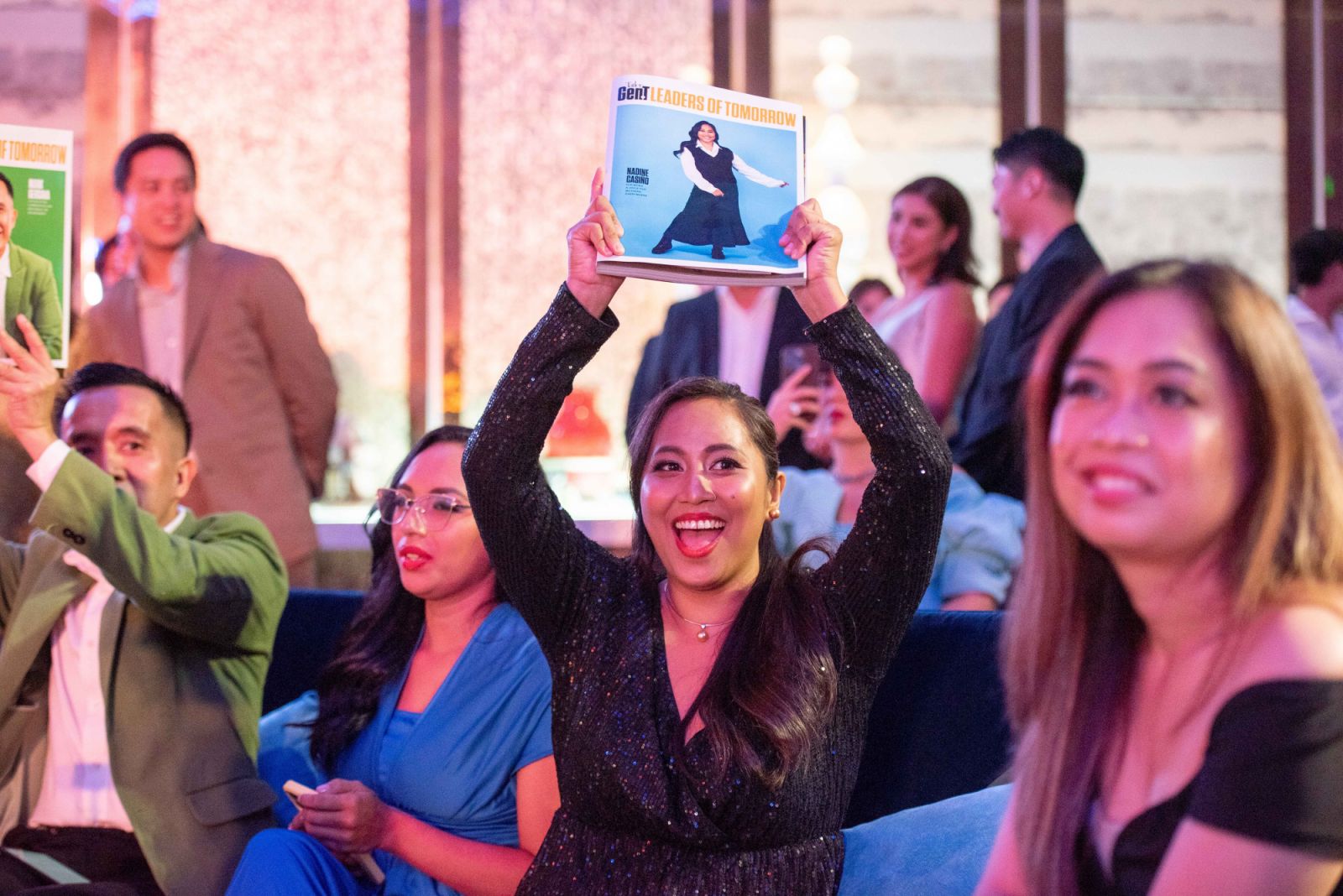 2024 honourees Nadine Casiño and Mark Gersava show off their personalised covers (Photo: Kevin Prudon)