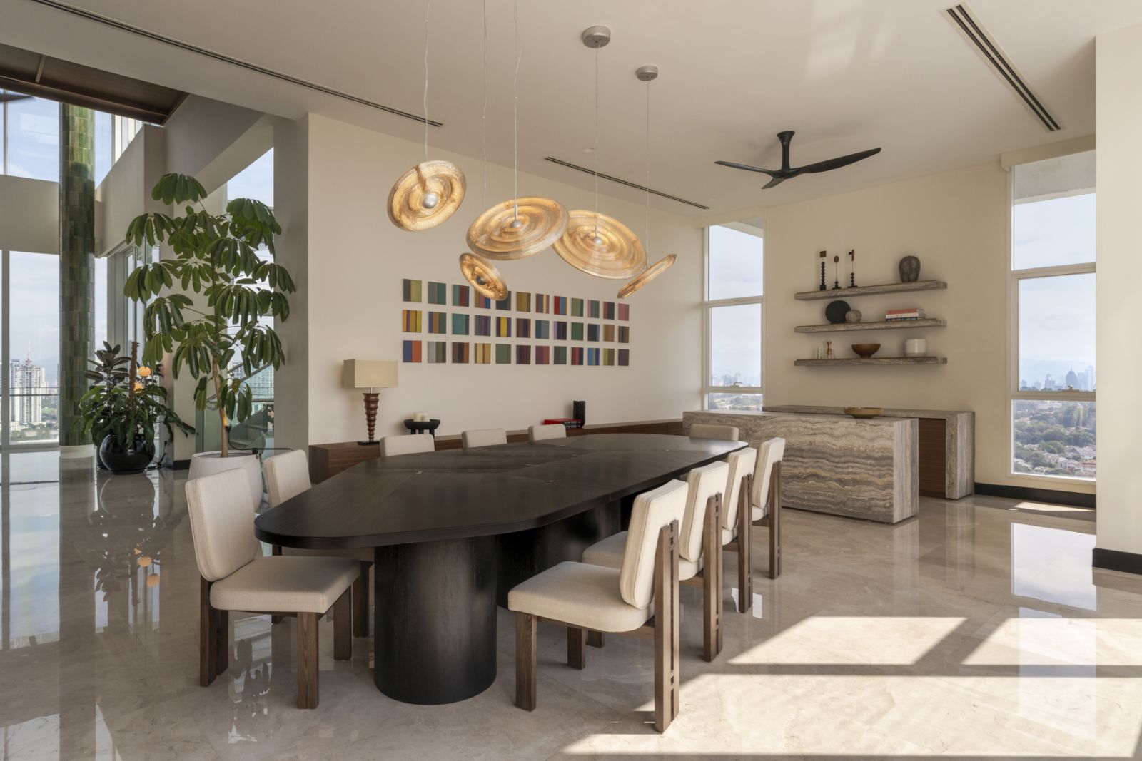 The dining room furniture was sourced from local artisans