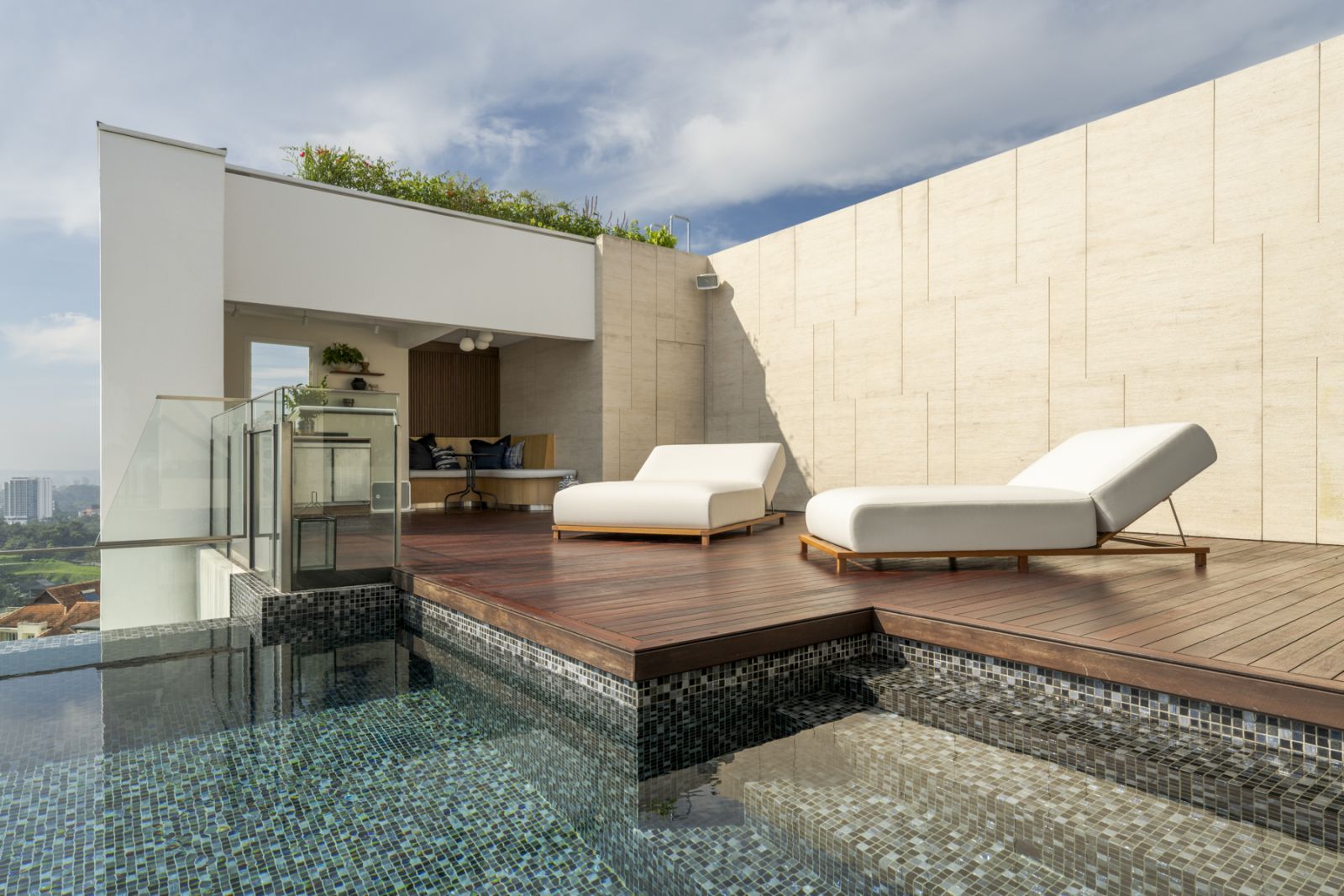 The revamped pool area with its spectacular view and infinity pool