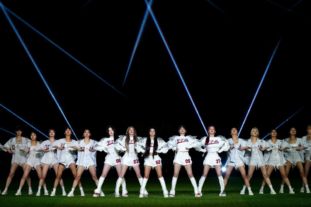 SEOUL, SOUTH KOREA - MARCH 21: G)I-DLE performs prior to the 2024 Seoul Series game between the San Diego Padres and the Los Angeles Dodgers at Gocheok Sky Dome on Thursday, March 21, 2024 in Seoul, California. (Photo by Daniel Shirey/MLB Photos via Getty Images)