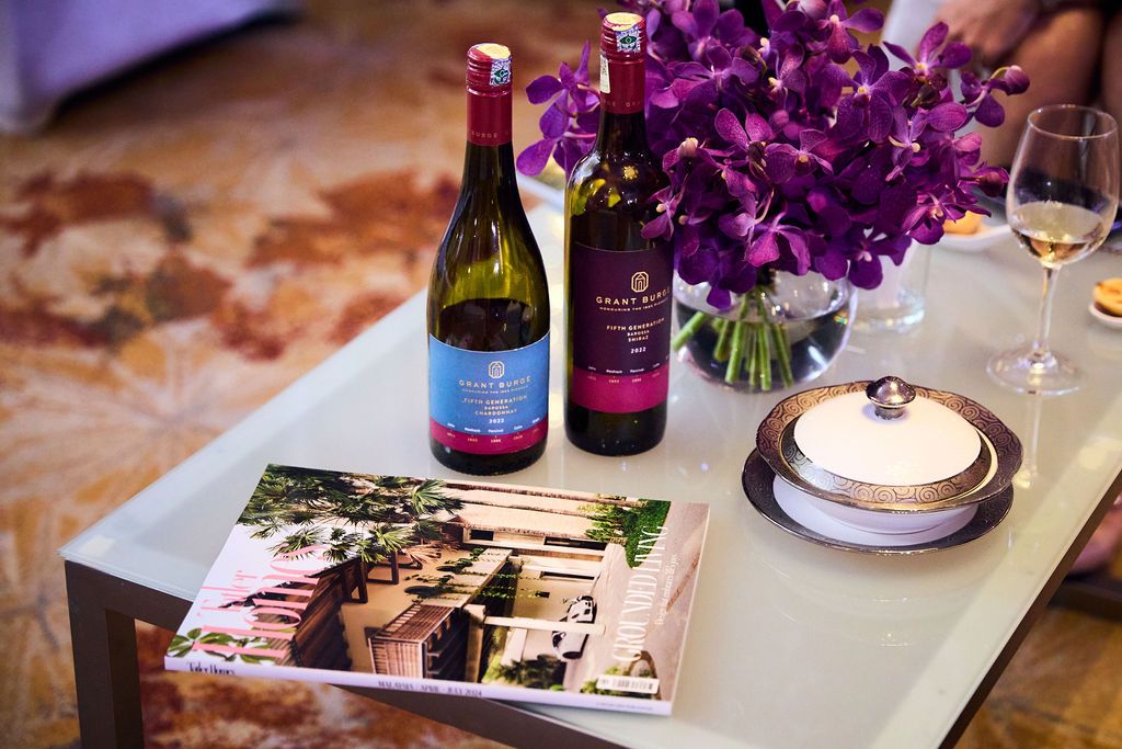 Grant Burge wines while flipping through the latest Tatler Homes Malaysia April 2024 issue