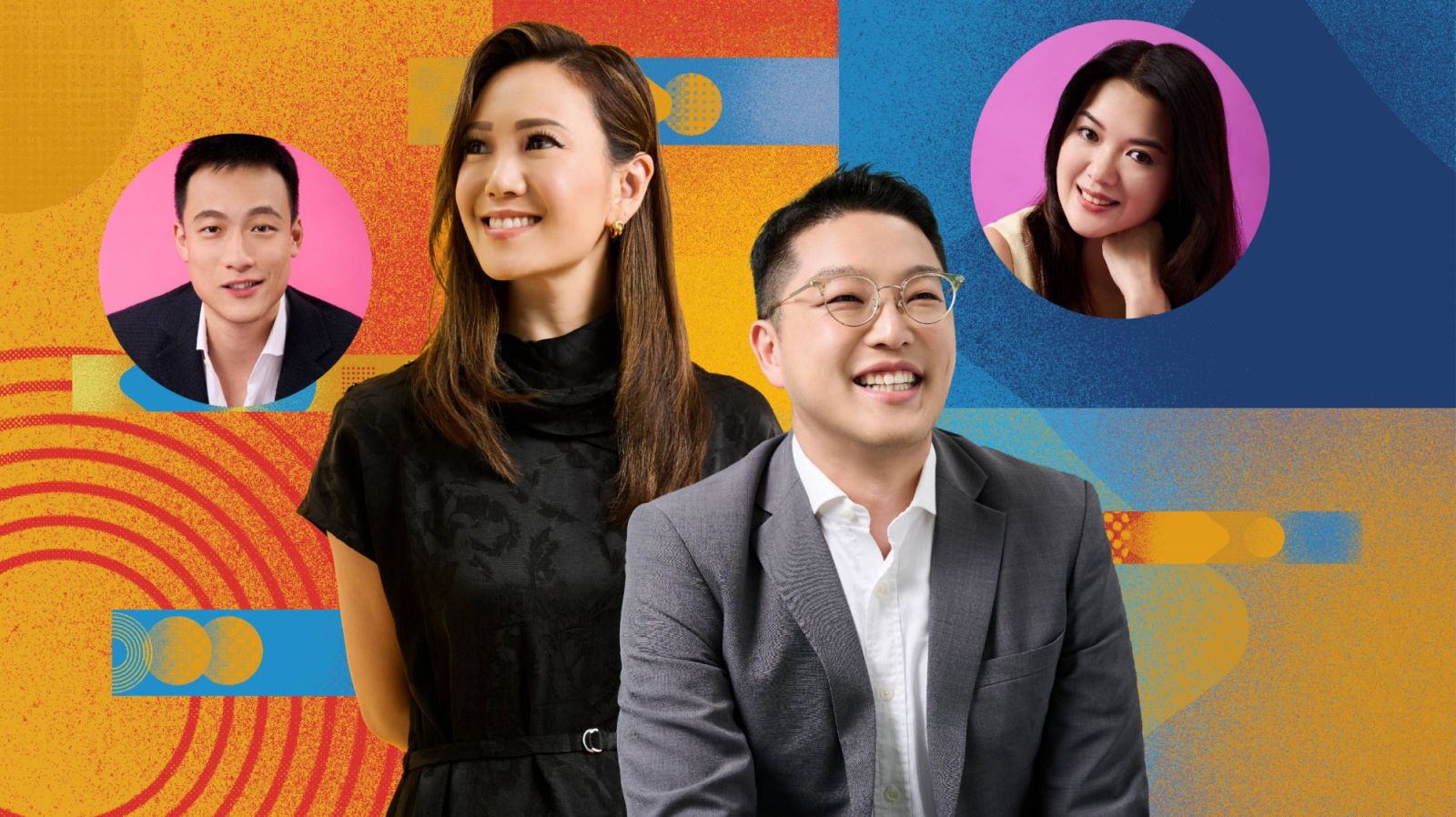 Gen.T Leaders of Tomorrow 2024: Brian Lo, Charlotte Tsuei-Robinson, Thomson Ho and Cally Chan (Illustration: Ryan Kabigting)