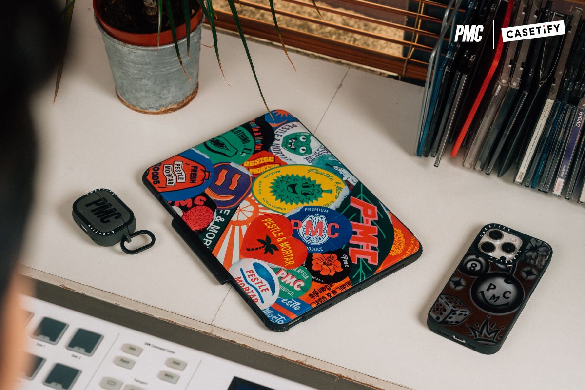 The new collaboration between Casetify and Pestle & Mortar Clothing, showcasing urban designs on tech accessories (Photo: Casetify, PMC)