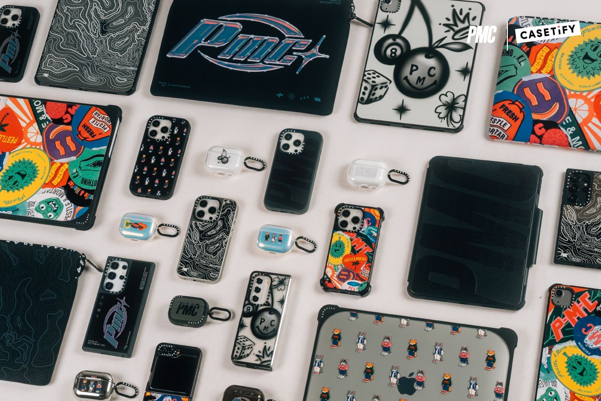 The Casetify x Pestle & Mortar Clothing collection offers a range of designs, from vibrant fruit stickers to sleek Y2K chrome styles (Photo: Casetify, PMC)