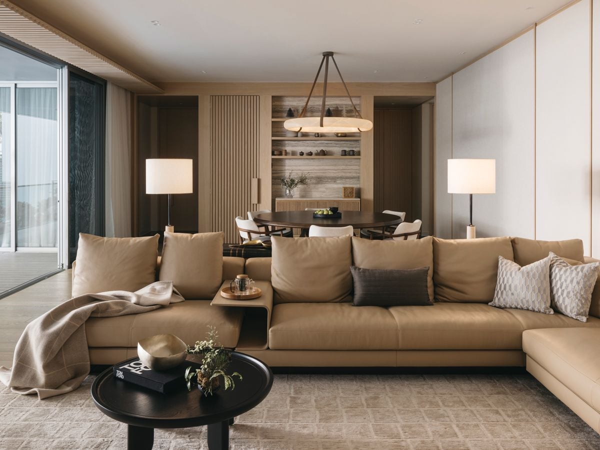 The living room of an apartment by Wilma Wu, a design studio based in Singapore (Photo: Max Lim)