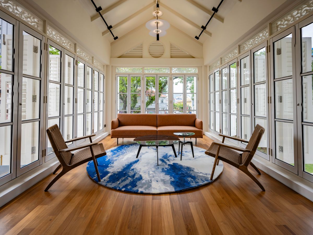 The light-filled sitting area in the restored original volume of the Penang Heritage Museum (Photo: David ST Loh)