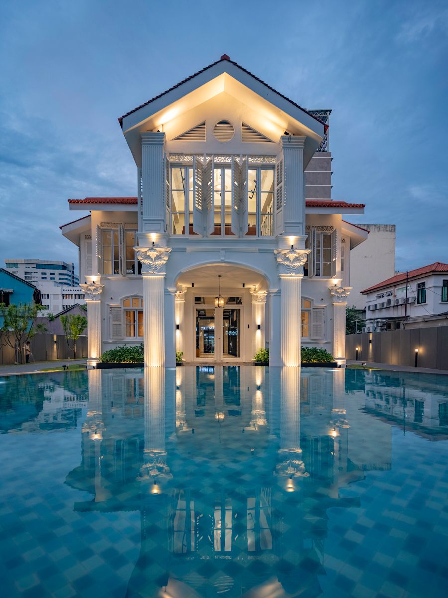 Penang Heritage Mansion's original house's exterior, restored based on a singular archival photo provided by the owners (Photo: David ST Loh)