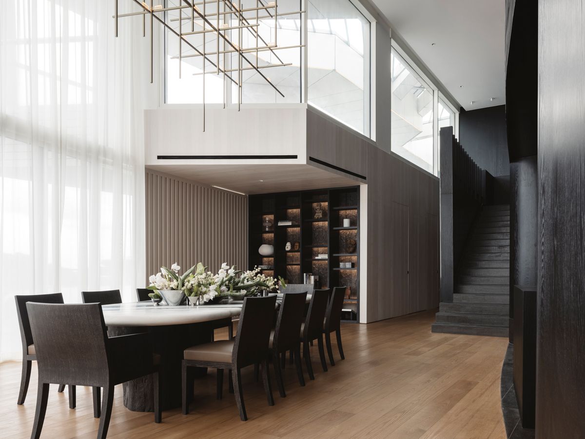 The spacious living area is furnished with various pieces from Liaigre such as the Hunier sofa, Ilet coffee tables and Estampe floor lamp (Photo: Studio Periphery)