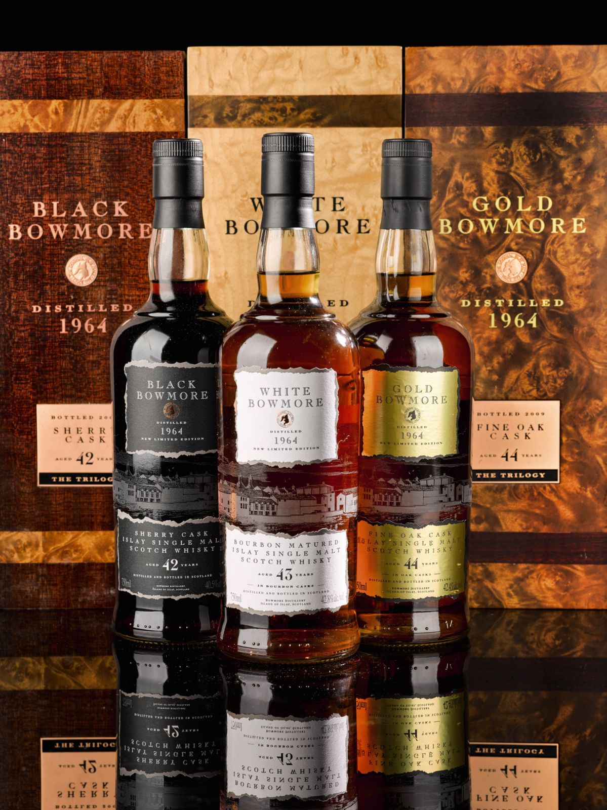 The Bowmore 1964 Trilogy (Photo: Sotheby's)