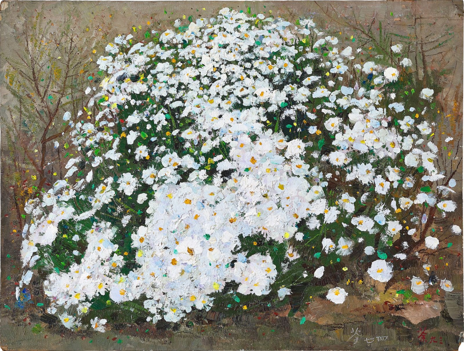 “Field Chrysanthemums” (c 1974) by Wu Guanzhong (Photo: Sotheby's)