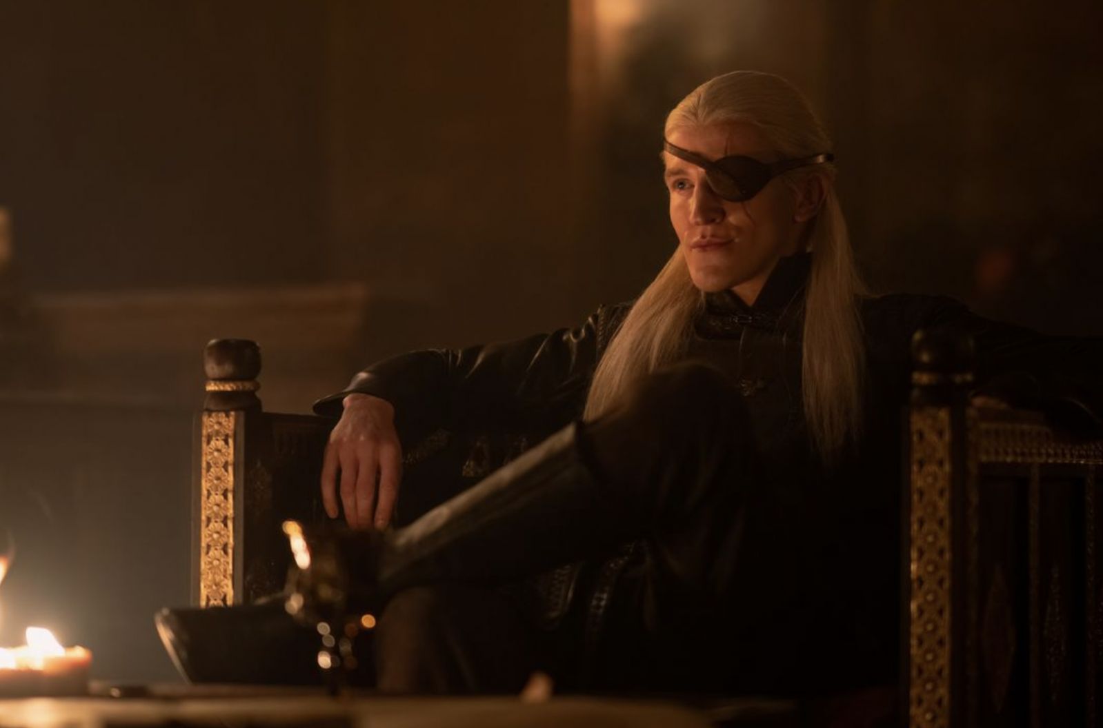 Ewan Mitchell as Prince Aemond Targaryen, also know as “Aemond One-Eye”