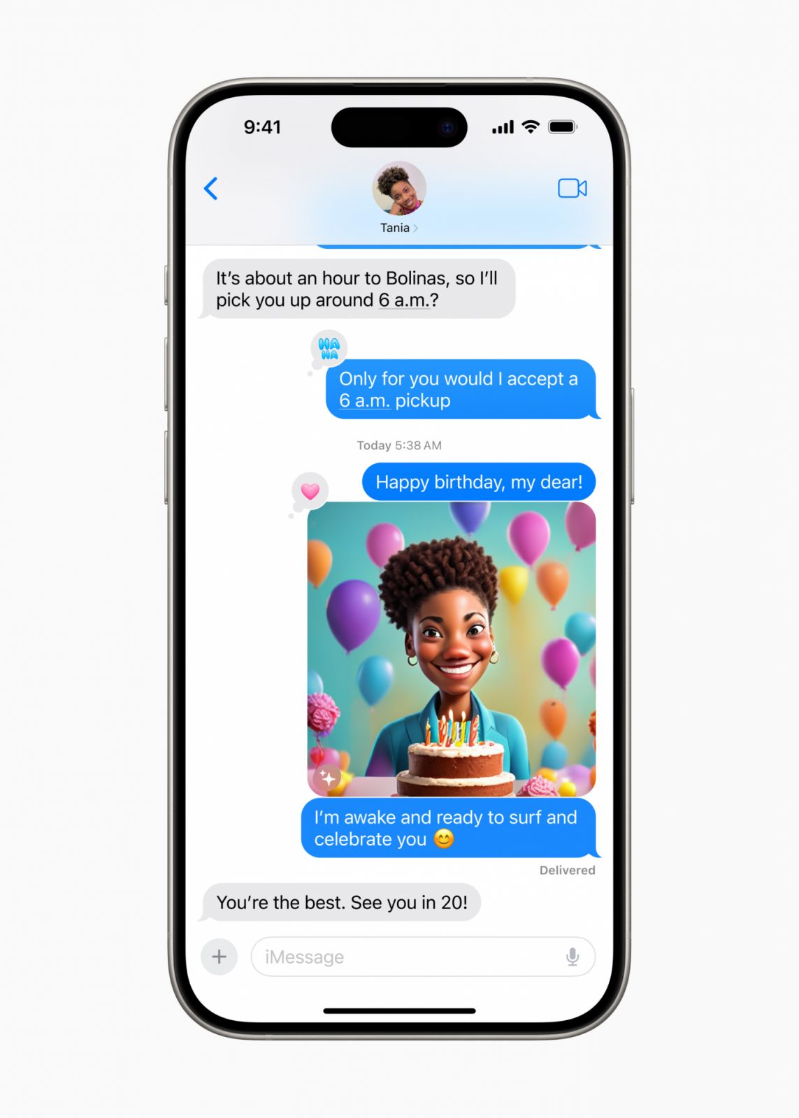 n Messages, users can use Image Playground to quickly create fun images for their friends, and see personalised suggested concepts related to their conversations (Photo: Apple)