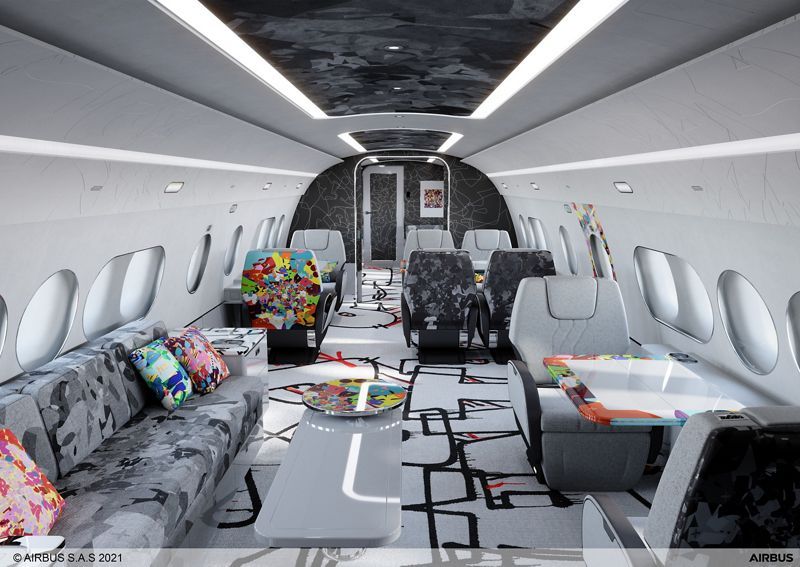 ผลงานศิลปะของ Cyril Kongo กับ Airbus Corporate Jets (ภาพ: Cyril Kongo)