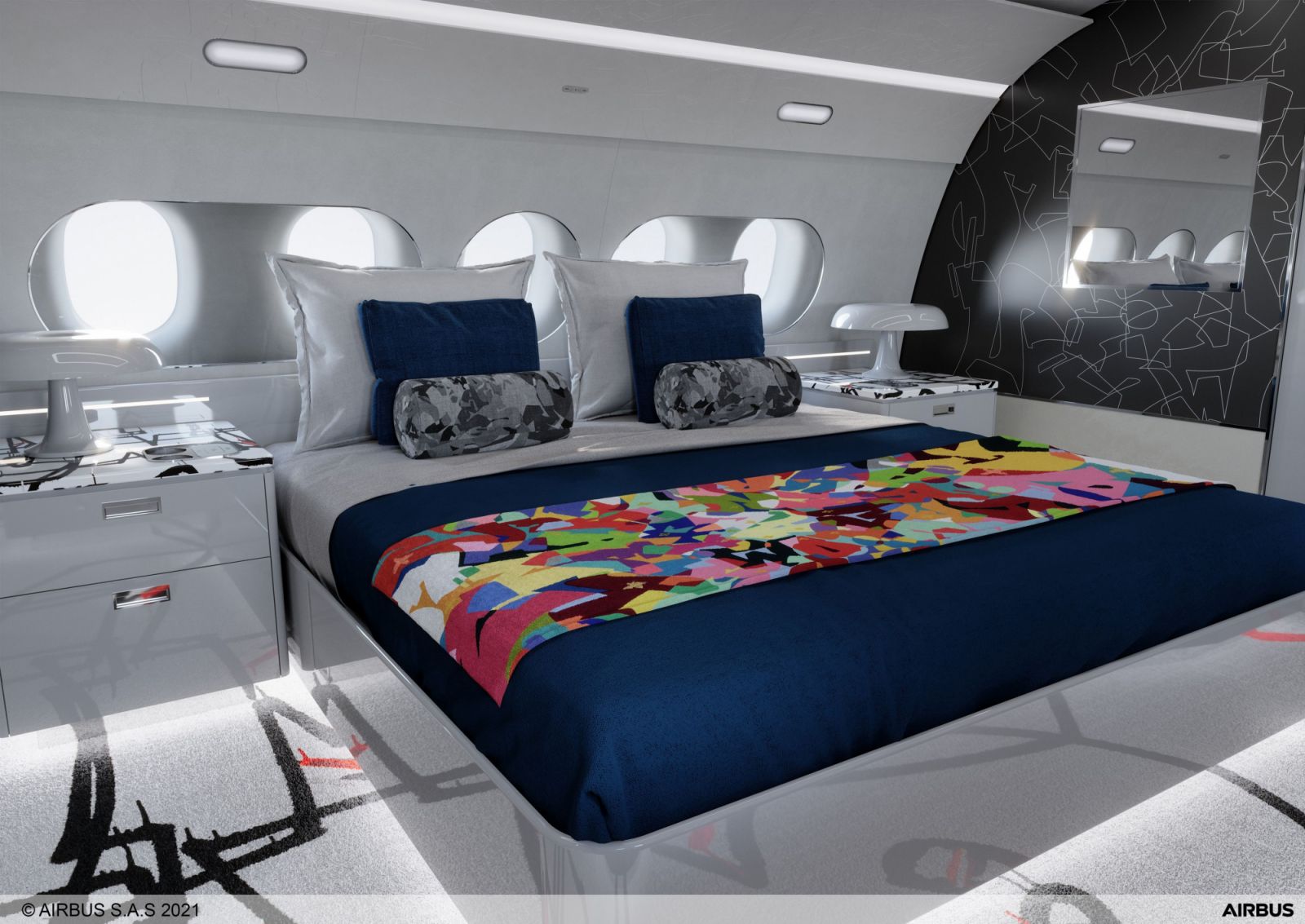 ผลงานศิลปะของ Cyril Kongo กับ Airbus Corporate Jets (ภาพ: Cyril Kongo)