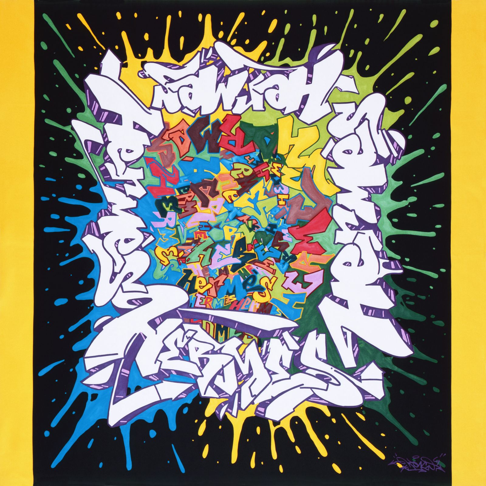 ผลงานศิลปะของ Cyril Kongo กับ Hermès คอลเล็กชั่น Graff (ภาพ: Cyril Kongo)