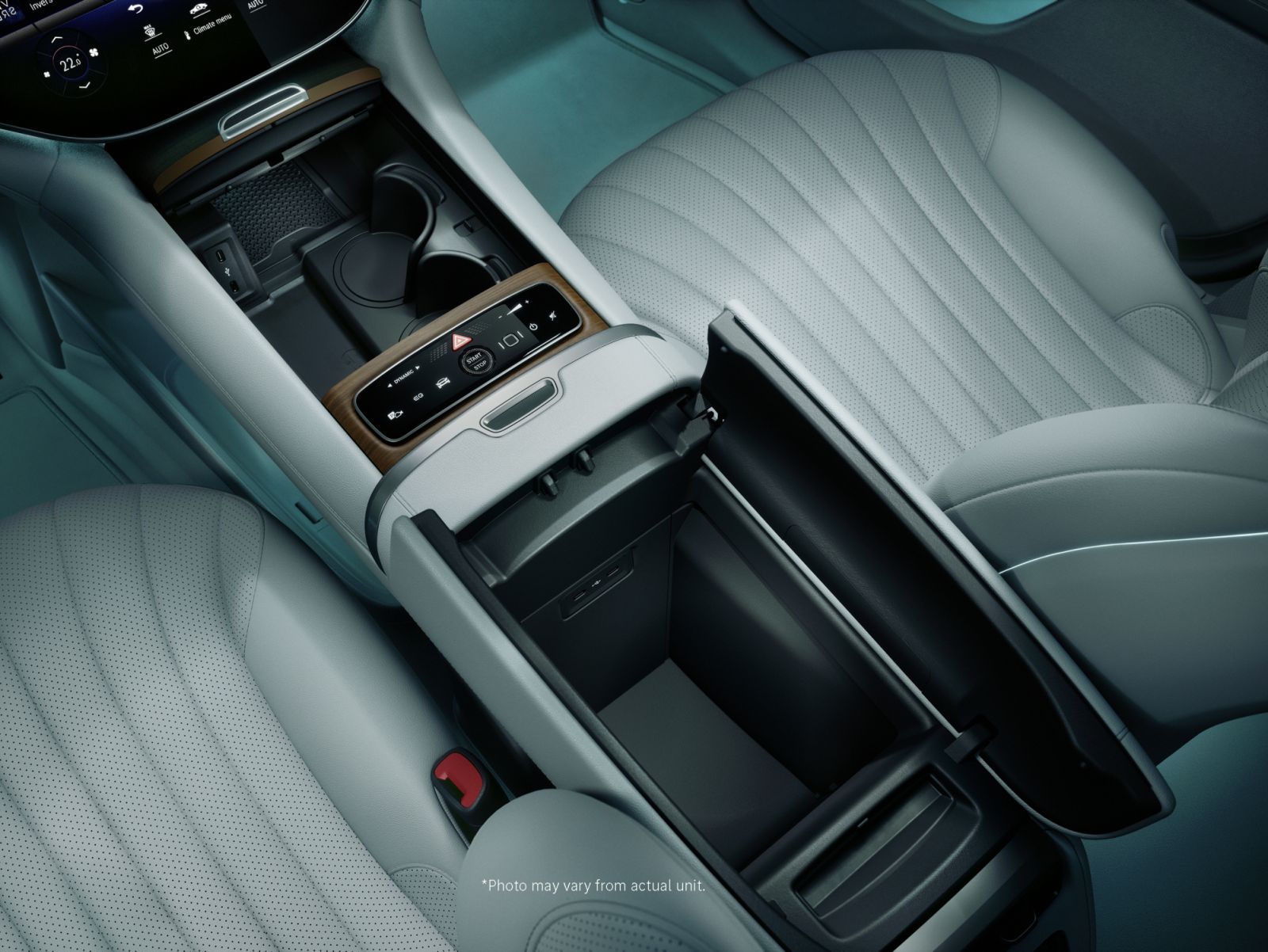 The new Mercedes-Benz EQE SUV centre console storage (Photo: Mercedes-Benz)