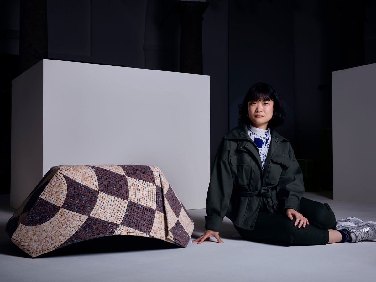 Textile designer Tiffany Loy in collaboration with Italian company Friul Mosaic on Mosaic Membrane