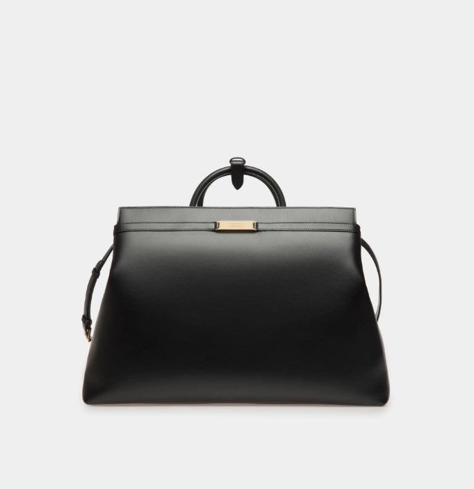 BALLY Deco Weekender in Black Leather